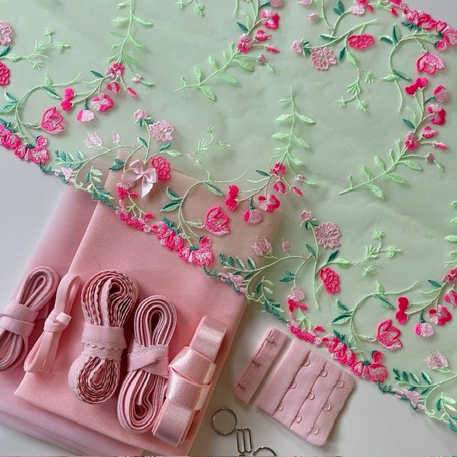 kit soutien gorge rose vert